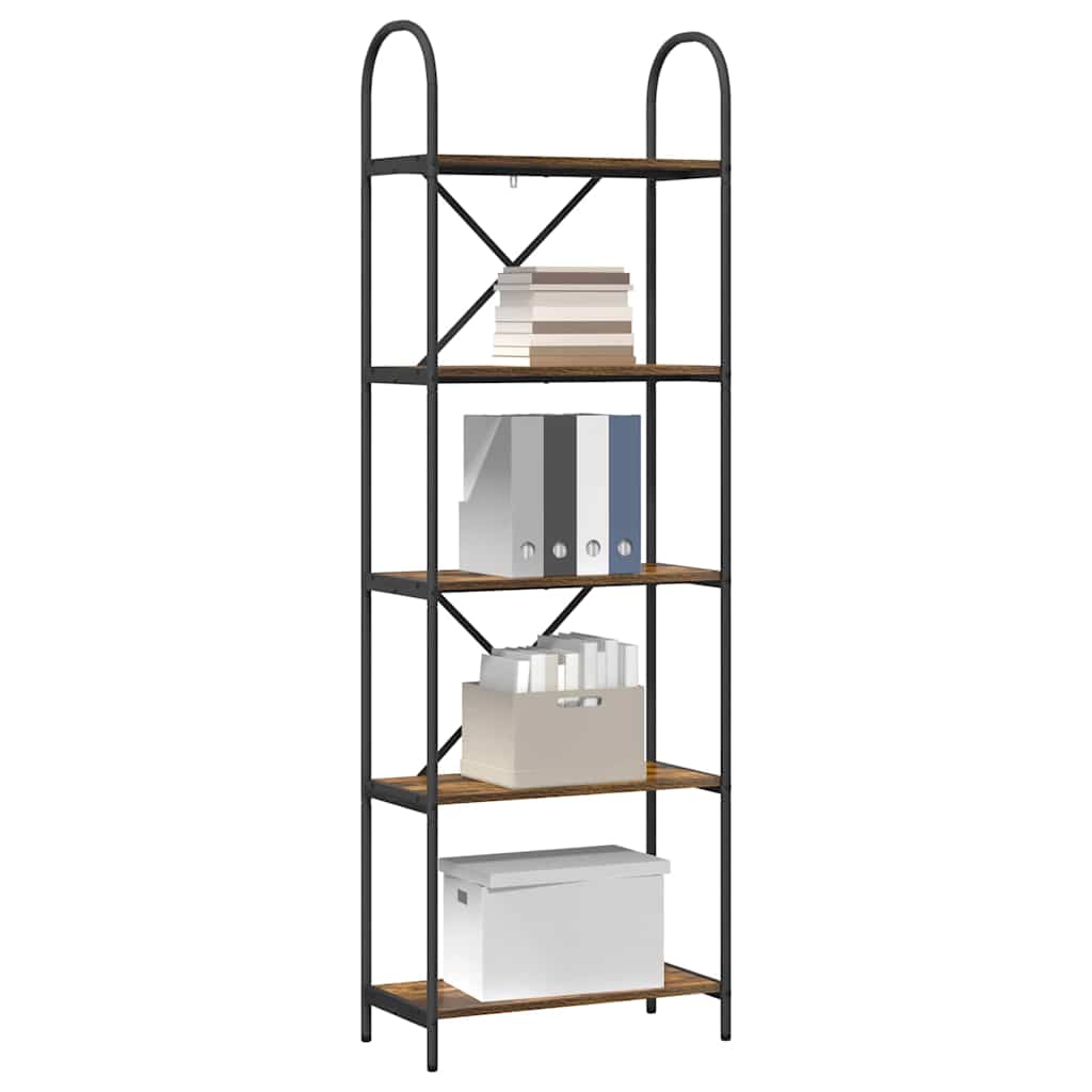 Bookshelf Smoked oak 60 x 30 x 183 cm Engineered wood