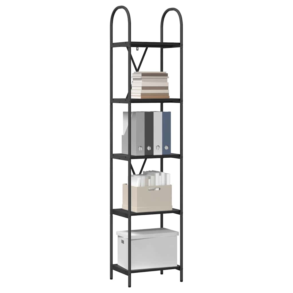 Bookcase Black oak 40 x 30 x 183 cm Engineered wood