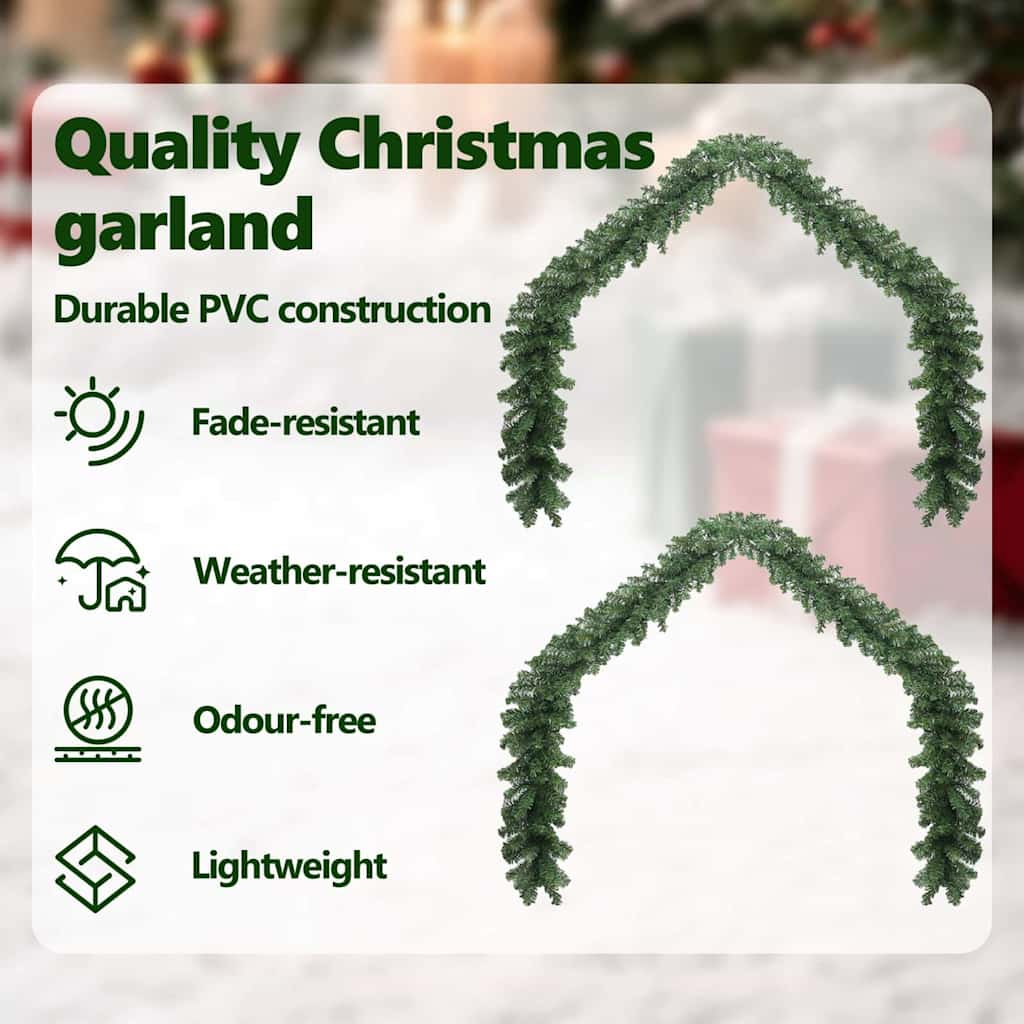 Kalėdinė girlanda su 600 LED 2 pcs Žalia PVC