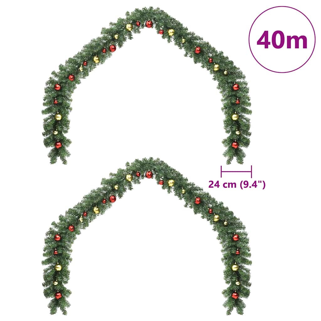 Kalėdinė girlanda su 600 LED 2 pcs Žalia PVC