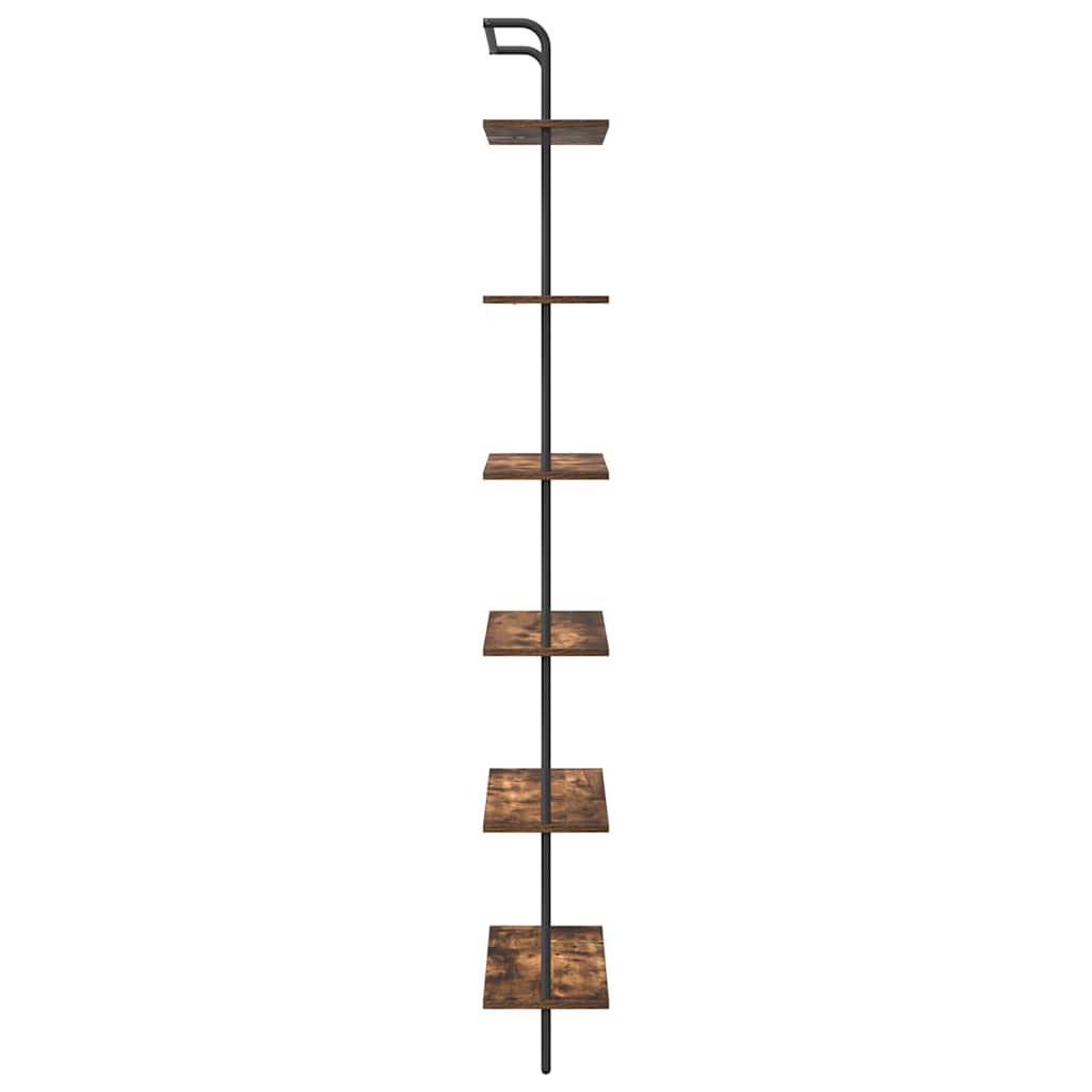 Grāmatu plaukts Dūmu ozols 60 x 24 x 203 cm Apstrādāta koksne