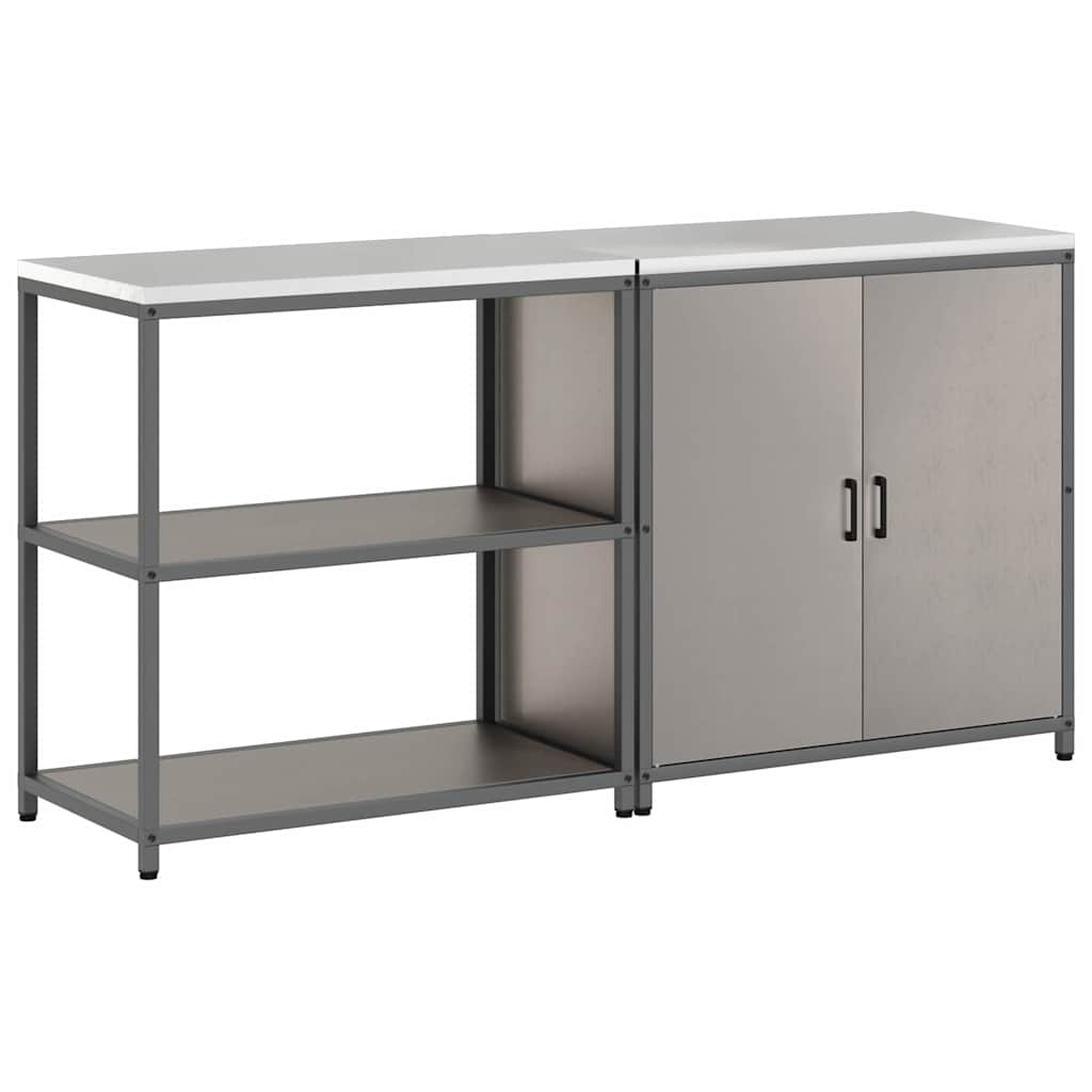 Virtuvės saugojimo rinkinys su lentyna 2 pcs Rūdijanti