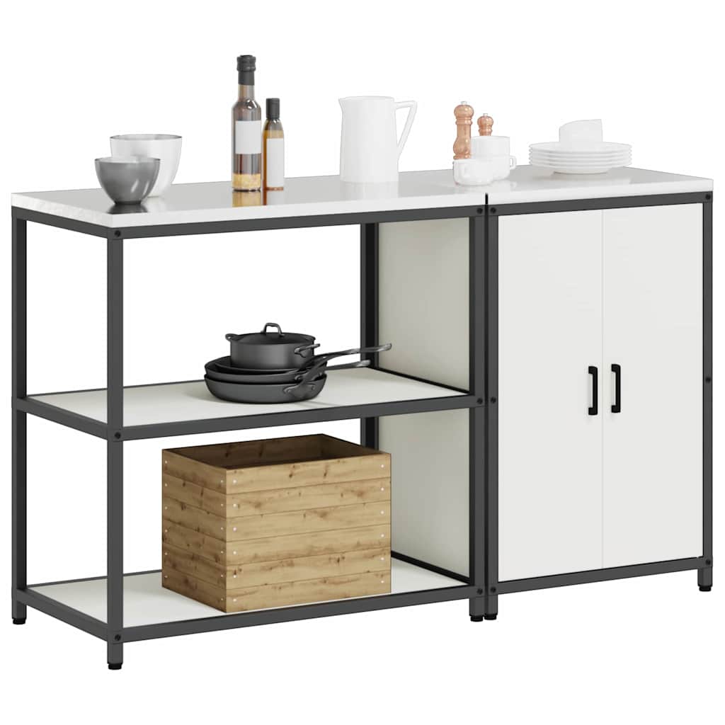 Kitchen storage set 2 pcs White 150 x 50 x 92 cm