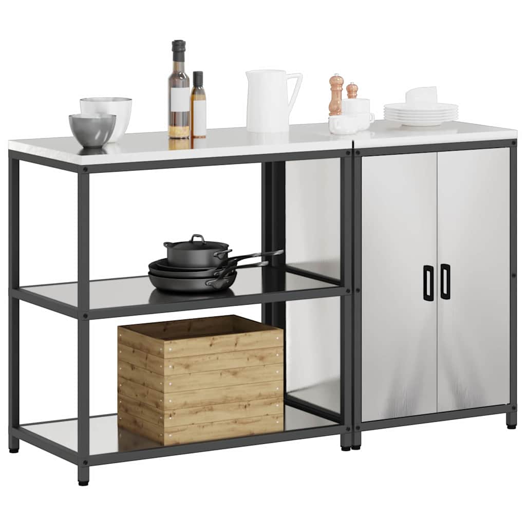 Virtuvės saugojimo rinkinys 2 pcs Sidabrinė 150 x 50 x 92 cm