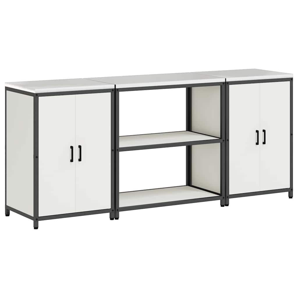 Virtuvės saugojimo rinkinys 3 pcs Balta 210 x 50 x 92 cm