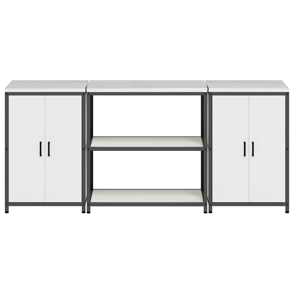 Virtuvės saugojimo rinkinys 3 pcs Balta 210 x 50 x 92 cm