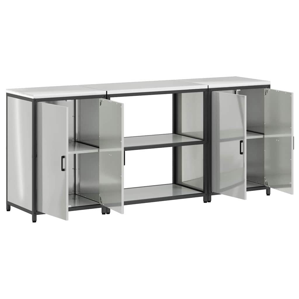 Kitchen Storage Set 3 pcs Silver 210 x 50 x 92 cm