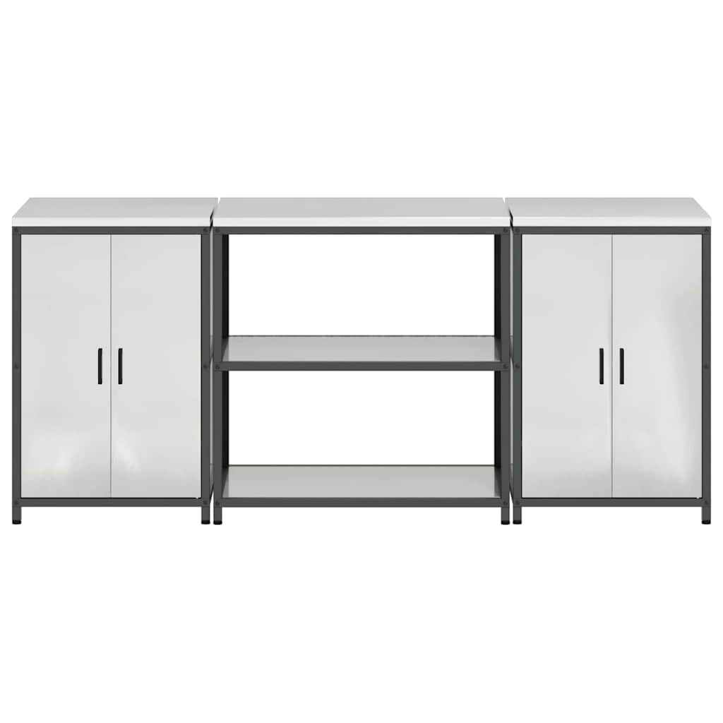 Kitchen Storage Set 3 pcs Silver 210 x 50 x 92 cm