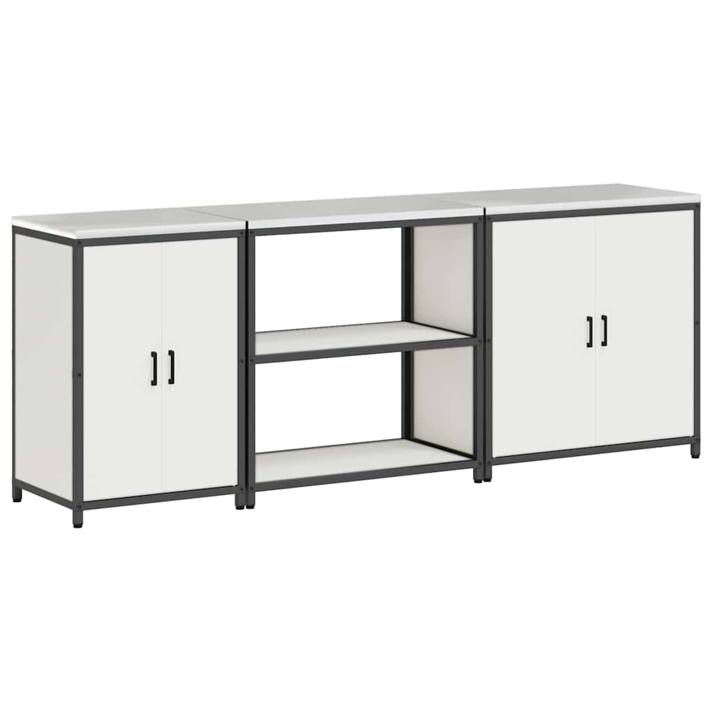 Virtuvės saugojimo rinkinys 3 pcs Balta 210 x 50 x 92 cm