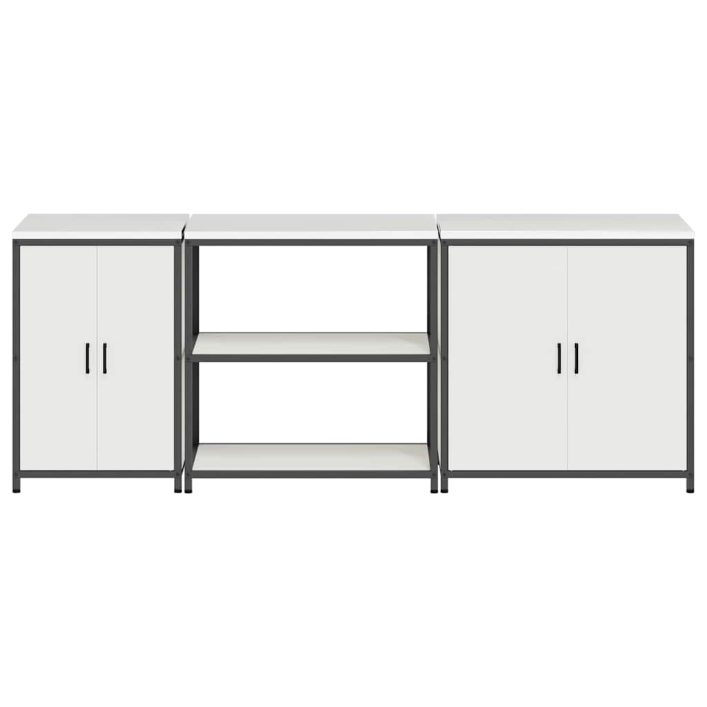 Virtuvės saugojimo rinkinys 3 pcs Balta 210 x 50 x 92 cm