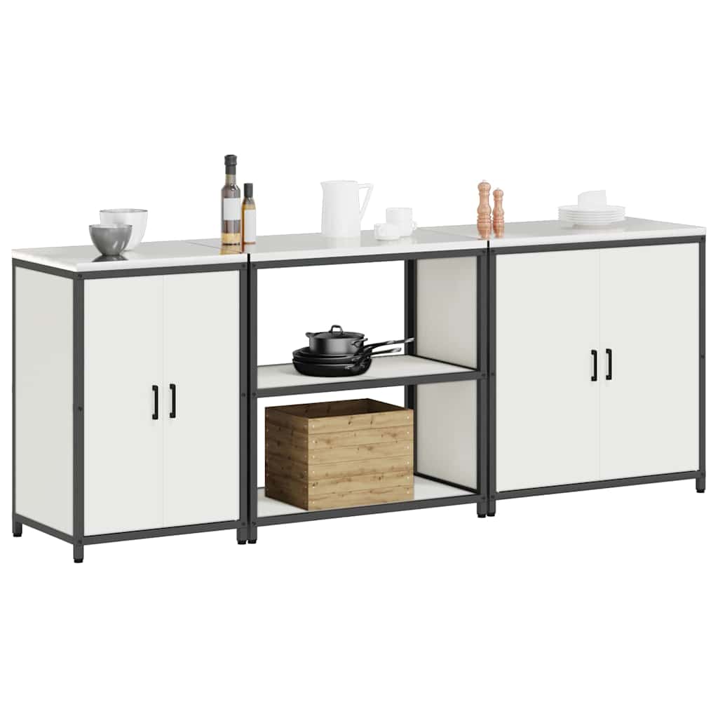 Virtuvės saugojimo rinkinys 3 pcs Balta 210 x 50 x 92 cm