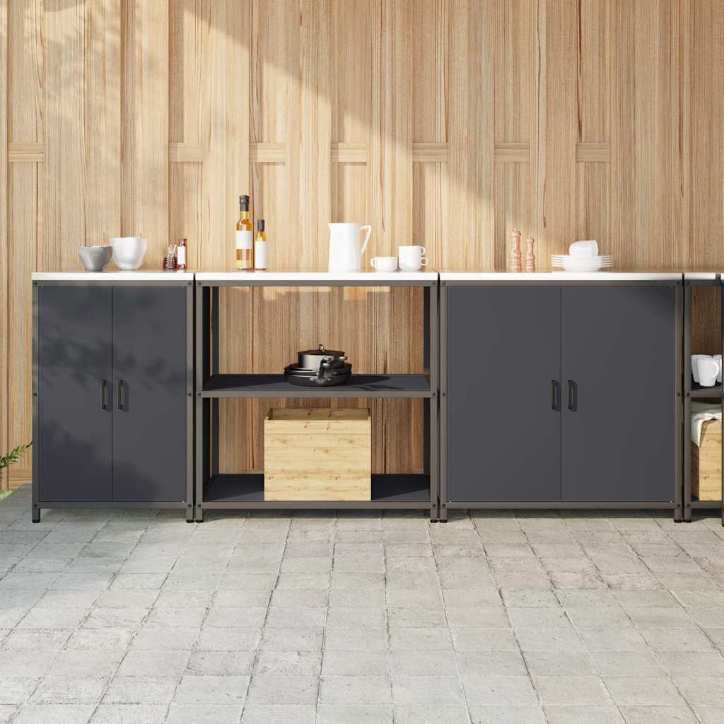 Kitchen storage set 3 pcs Anthracite 210 x 50 x 92 cm