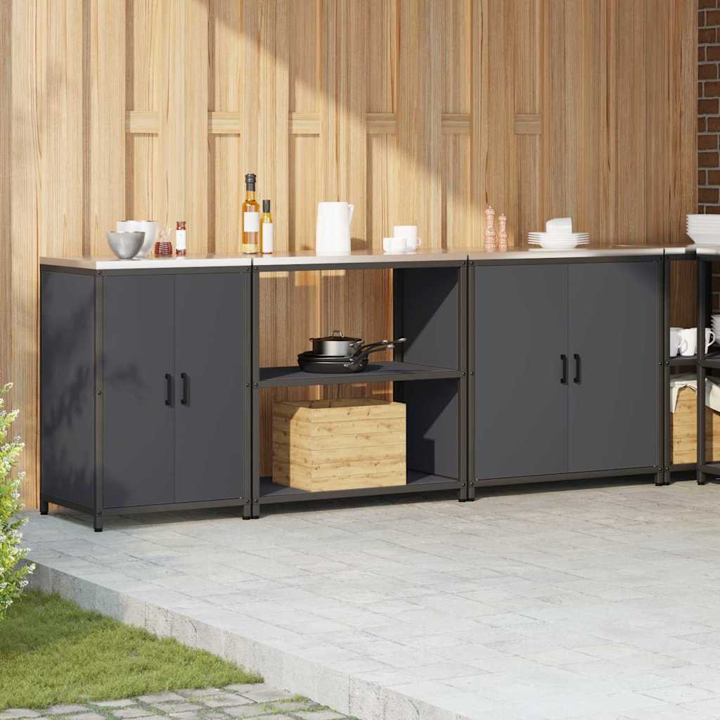 Kitchen storage set 3 pcs Anthracite 210 x 50 x 92 cm