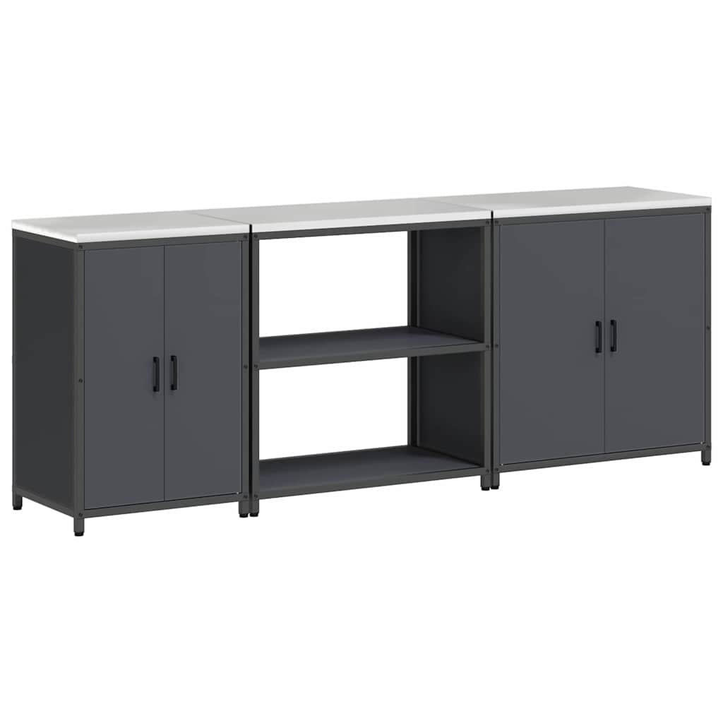 Kitchen storage set 3 pcs Anthracite 210 x 50 x 92 cm