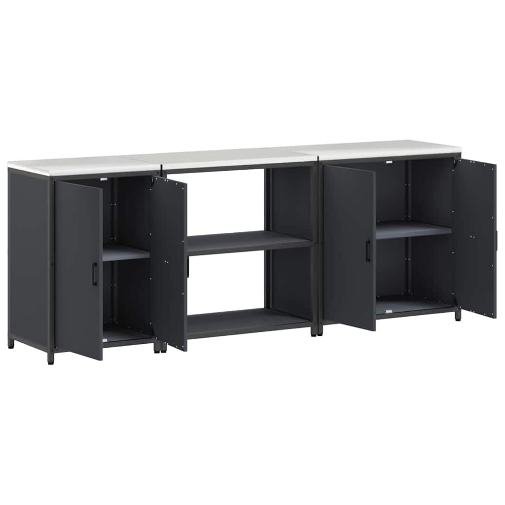 Kitchen storage set 3 pcs Anthracite 210 x 50 x 92 cm