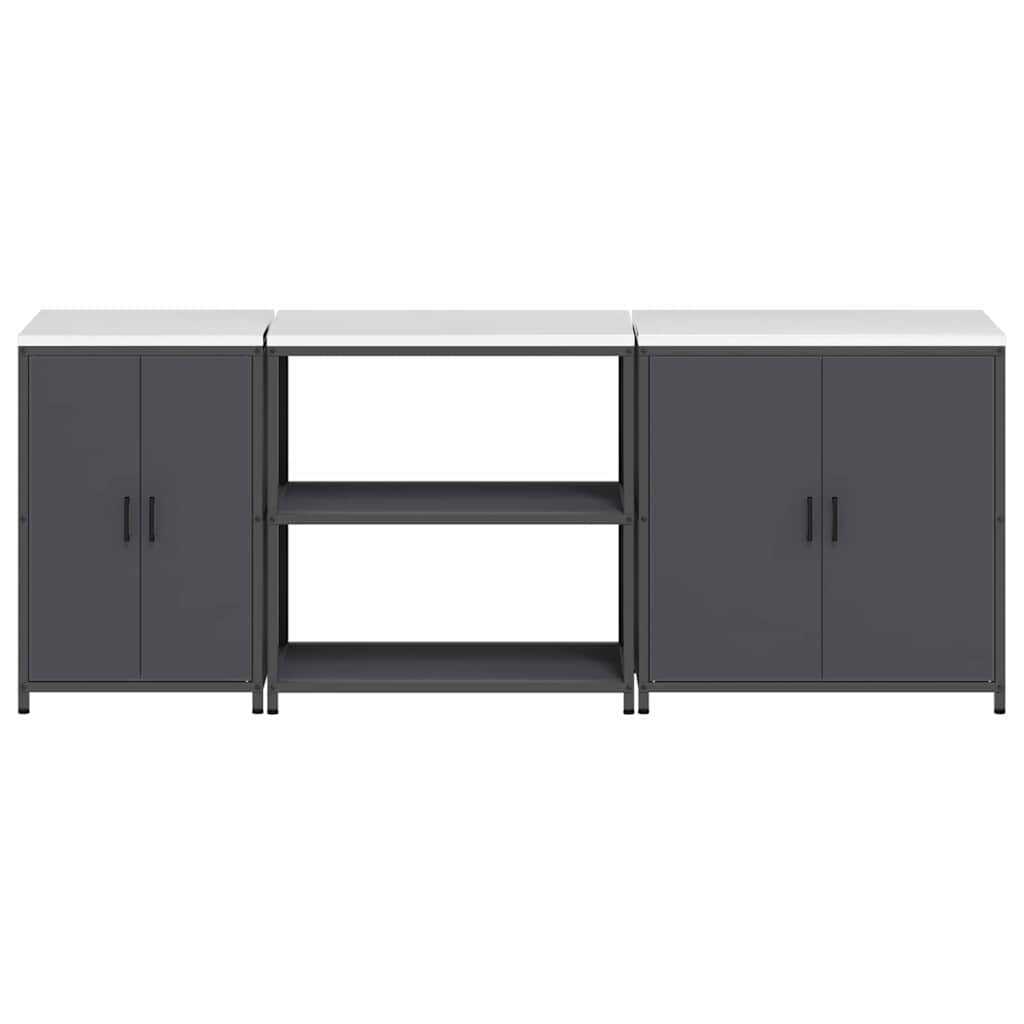 Kitchen storage set 3 pcs Anthracite 210 x 50 x 92 cm