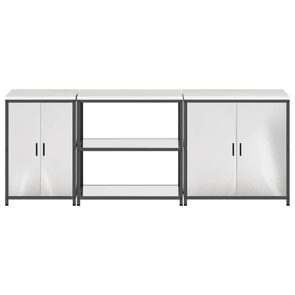 Virtuvės saugojimo rinkinys 3 pcs Sidabrinė 210 x 50 x 92 cm