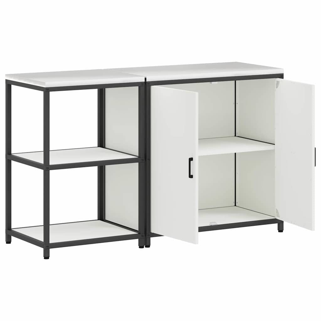 Virtuvės saugojimo rinkinys su lentyna su saugykla 2 pcs Balta