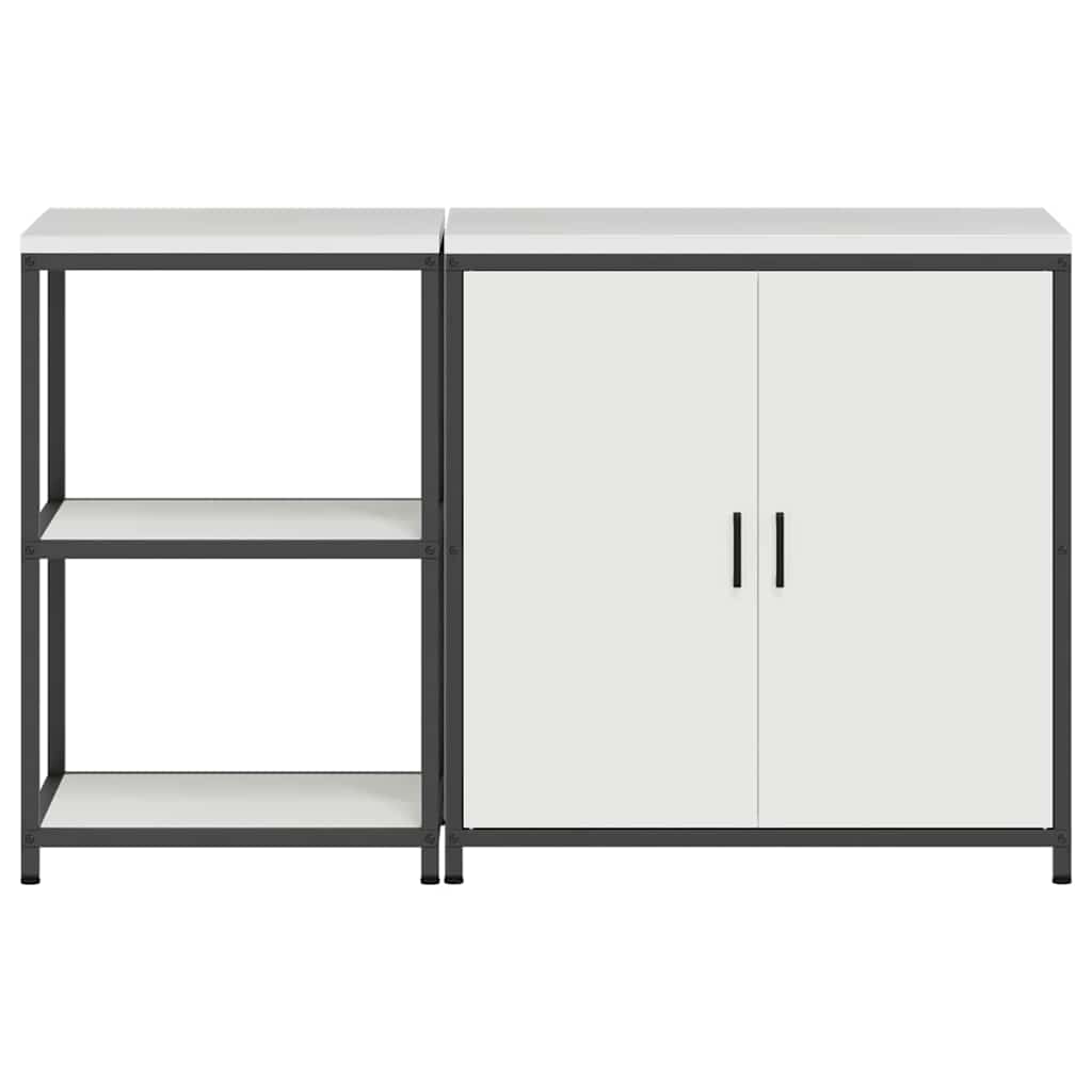 Virtuvės saugojimo rinkinys su lentyna su saugykla 2 pcs Balta