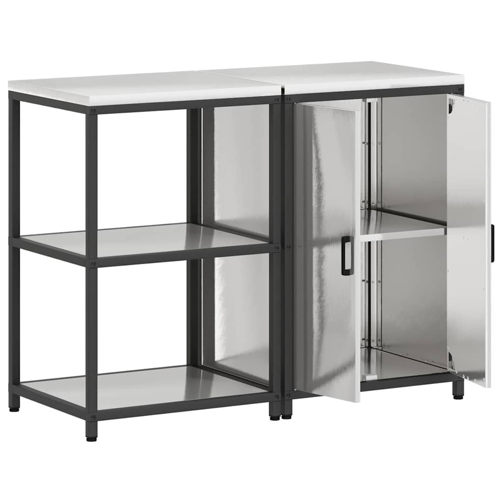 Virtuvės saugojimo rinkinys 2 pcs Sidabrinė 120 x 50 x 92 cm