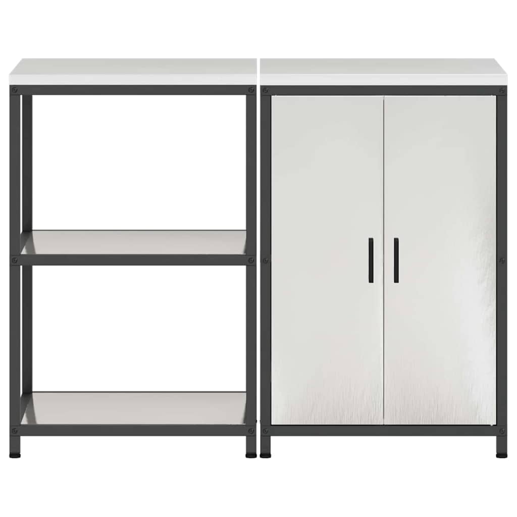 Virtuvės saugojimo rinkinys 2 pcs Sidabrinė 120 x 50 x 92 cm