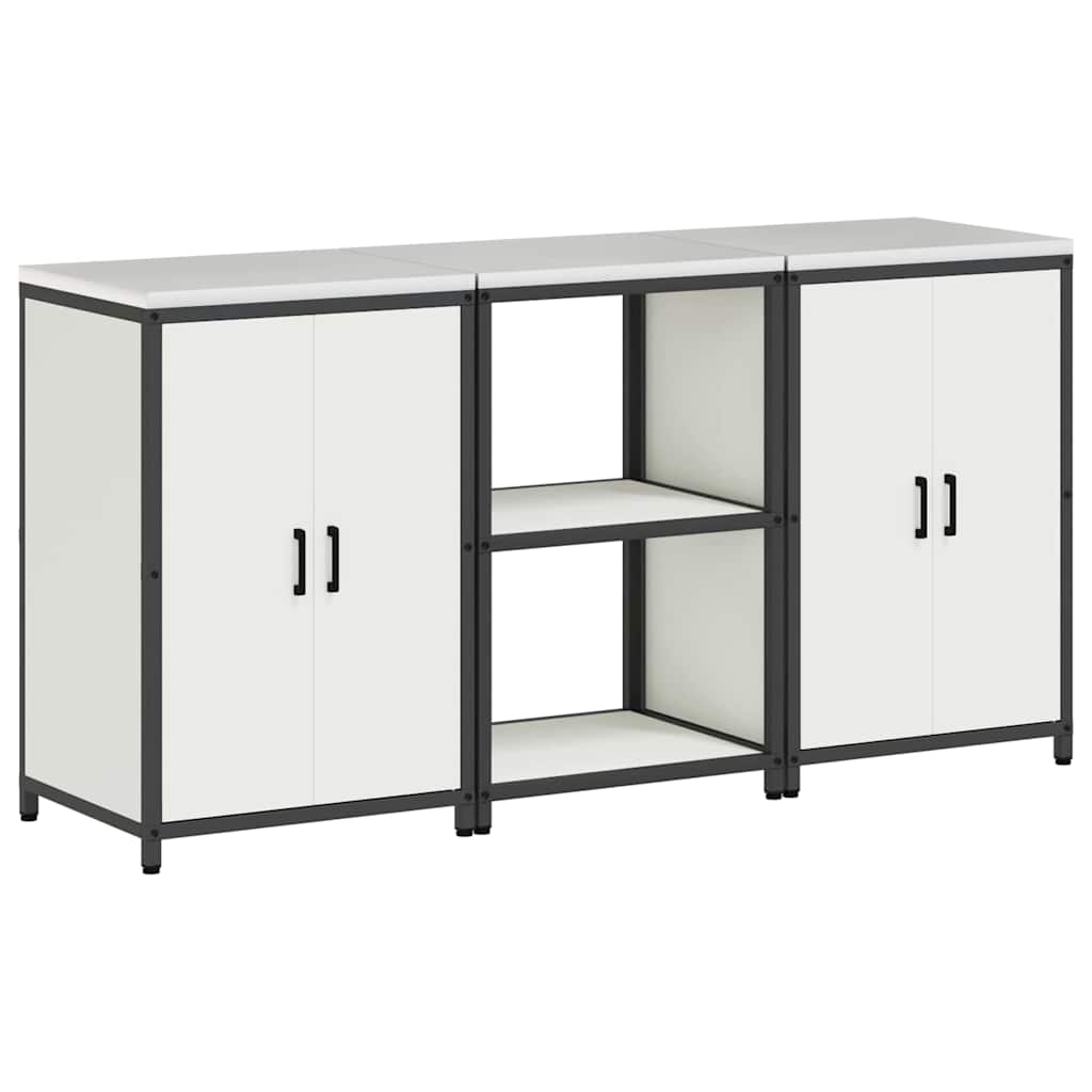 Kitchen storage set 3 pcs White 180 x 50 x 92 cm