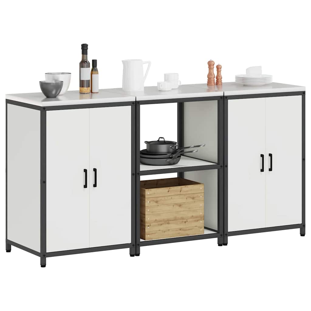 Kitchen storage set 3 pcs White 180 x 50 x 92 cm