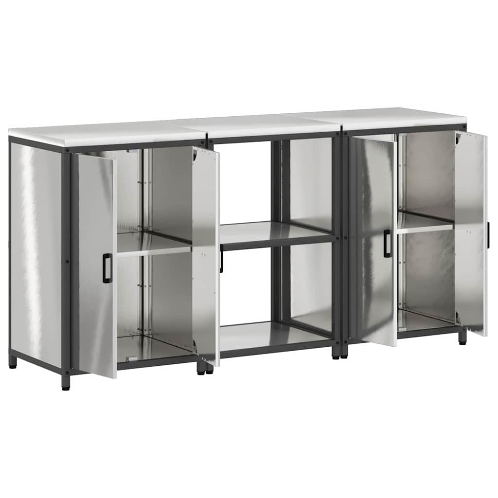 Virtuves uzglabāšanas komplekts 3 gab. Sudraba 180 x 50 x 92 cm