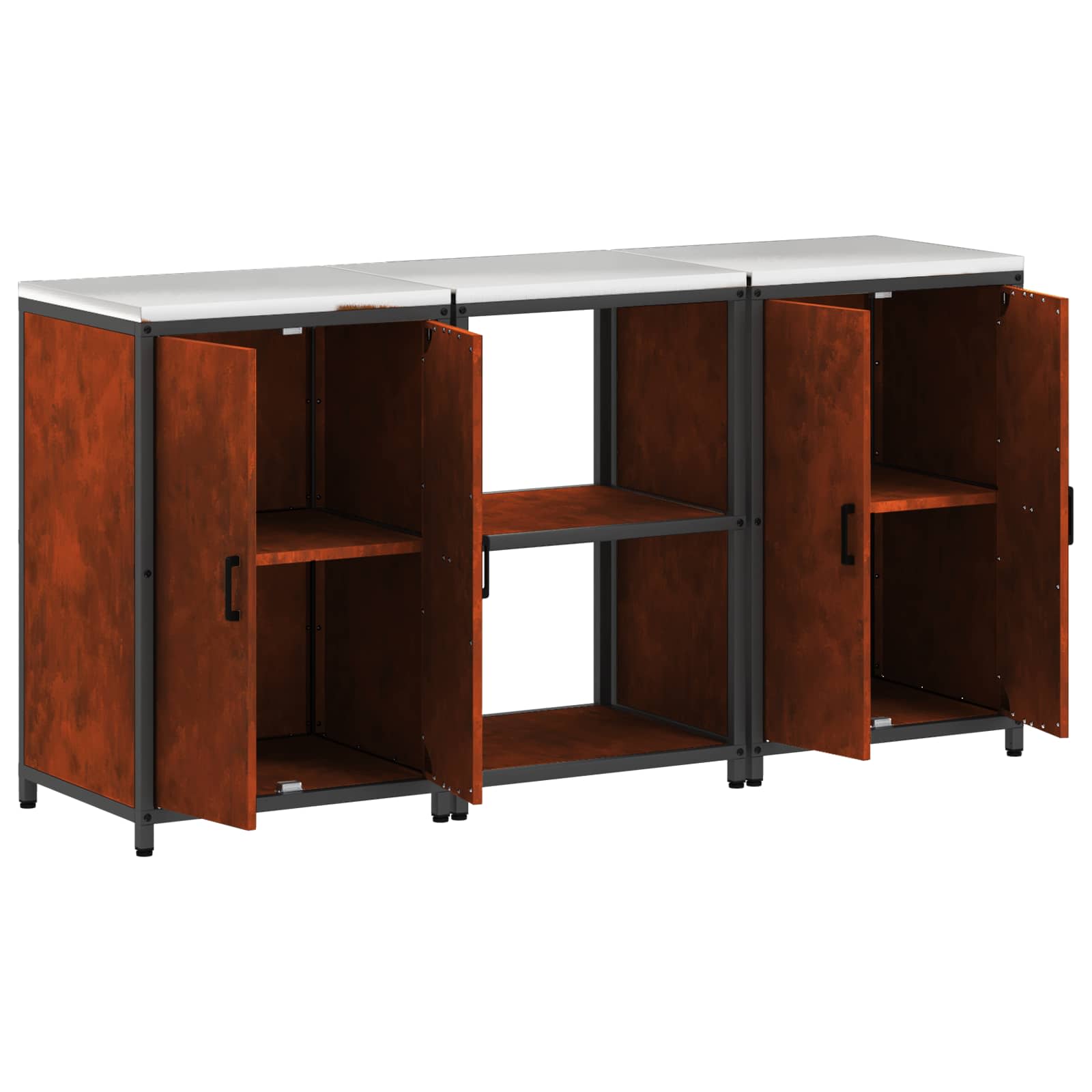 Kitchen storage set 3 pcs Rusty 180 x 50 x 92 cm