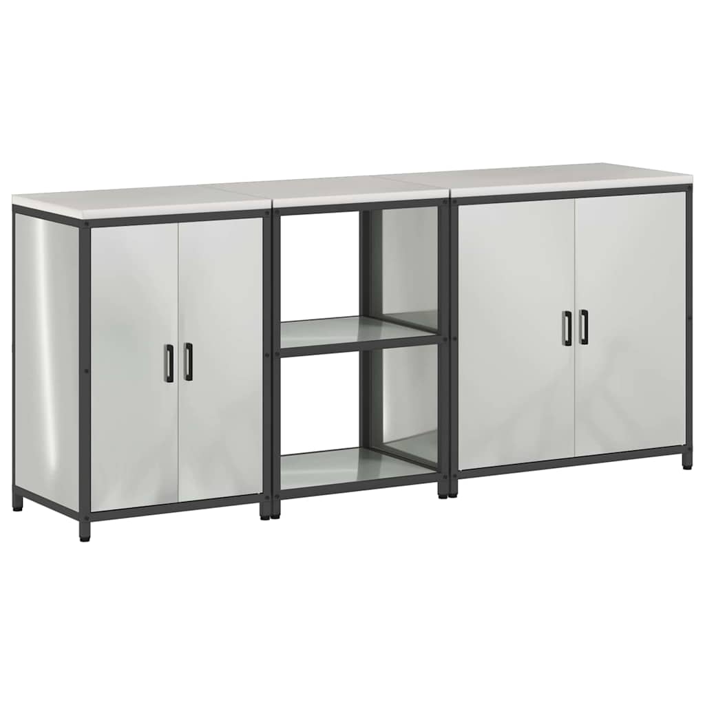 Virtuvės saugojimo rinkinys 3 pcs Sidabrinė 210 x 50 x 92 cm