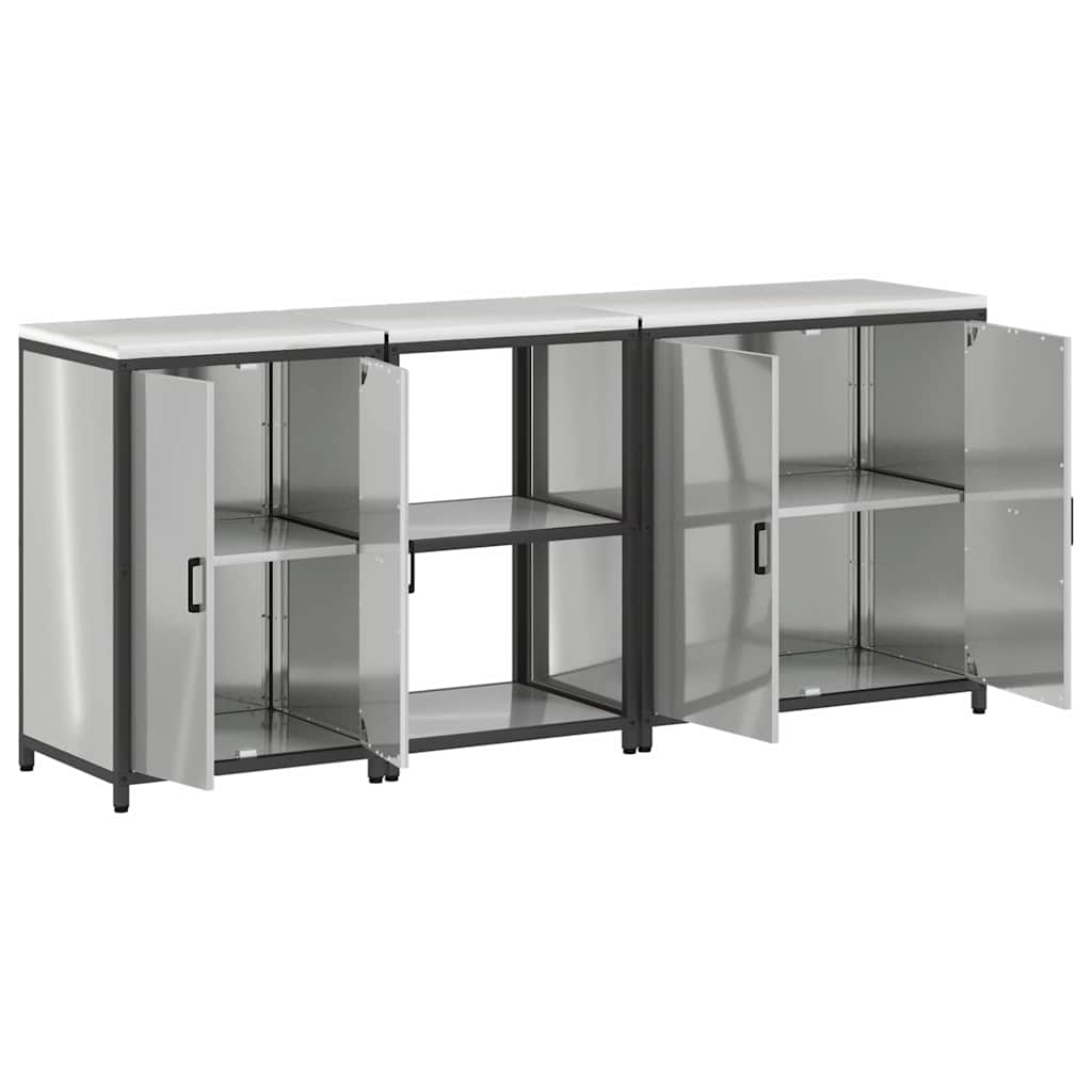 Virtuvės saugojimo rinkinys 3 pcs Sidabrinė 210 x 50 x 92 cm