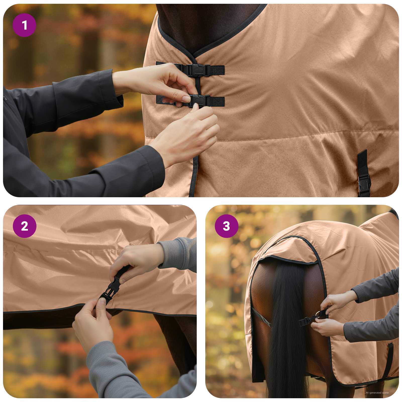 Arklių antklodė Kapučino 75 cm Poliesteris
