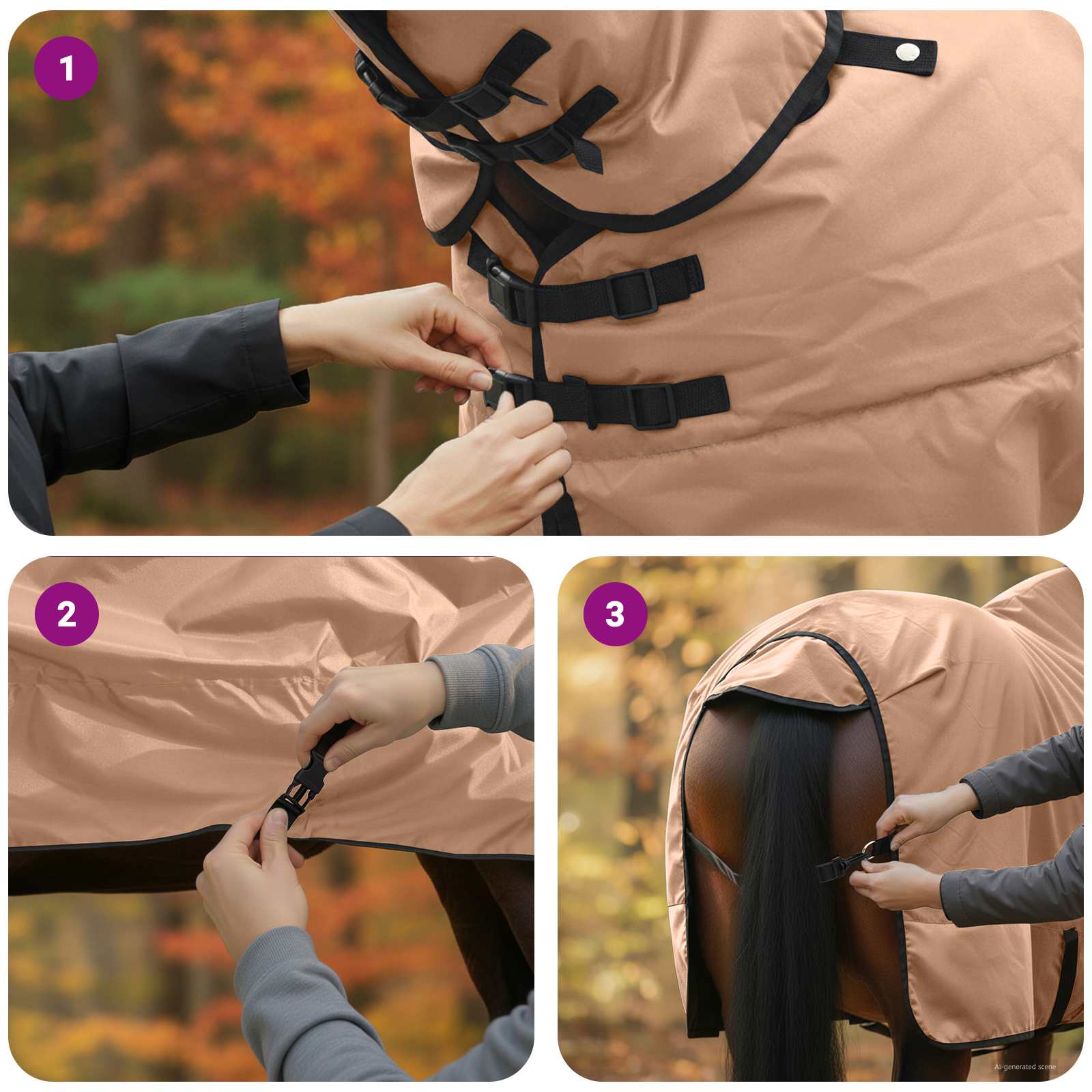 Arklių antklodė Kapučino 85 cm Poliesteris