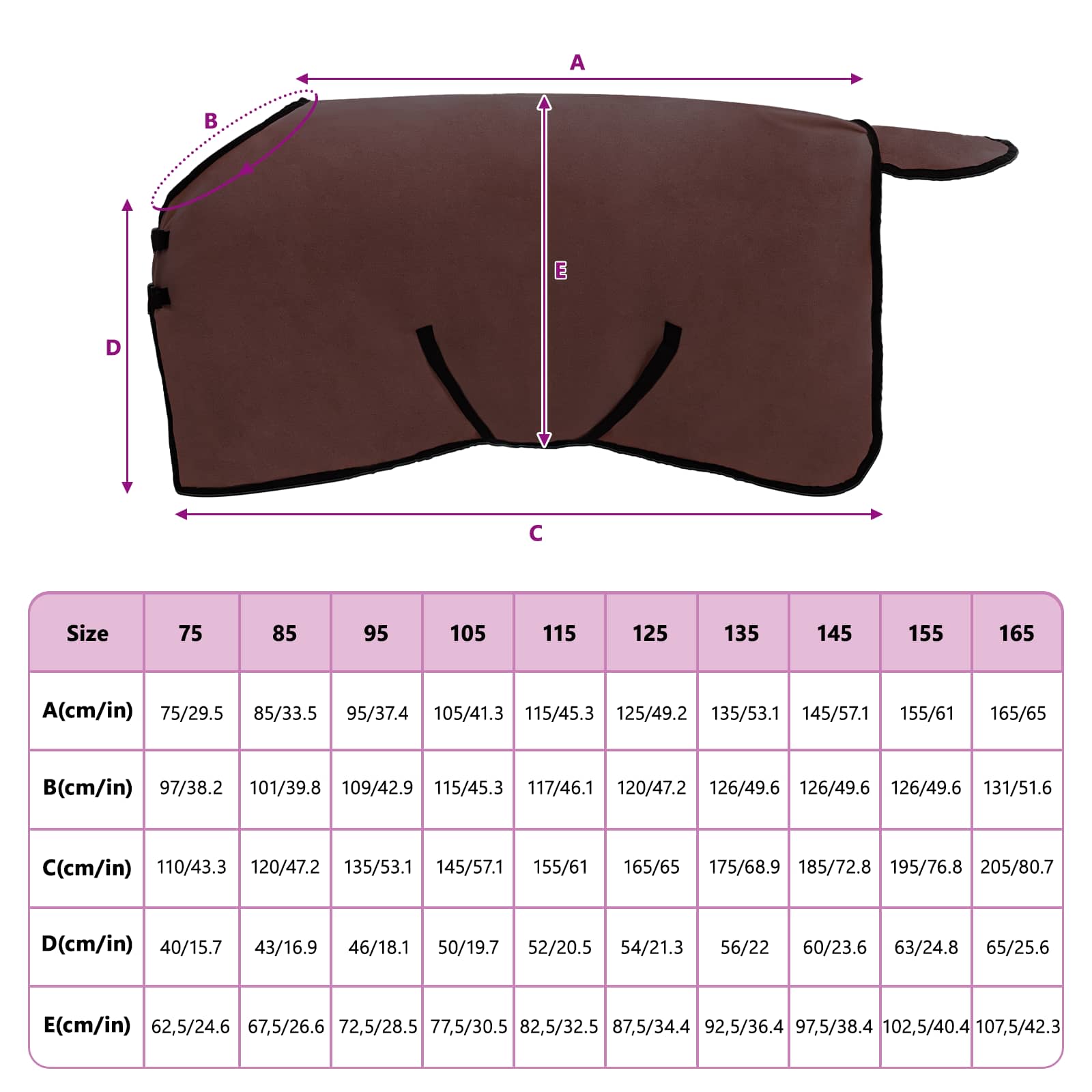 Horse Blanket Full Dark Brown Polyester