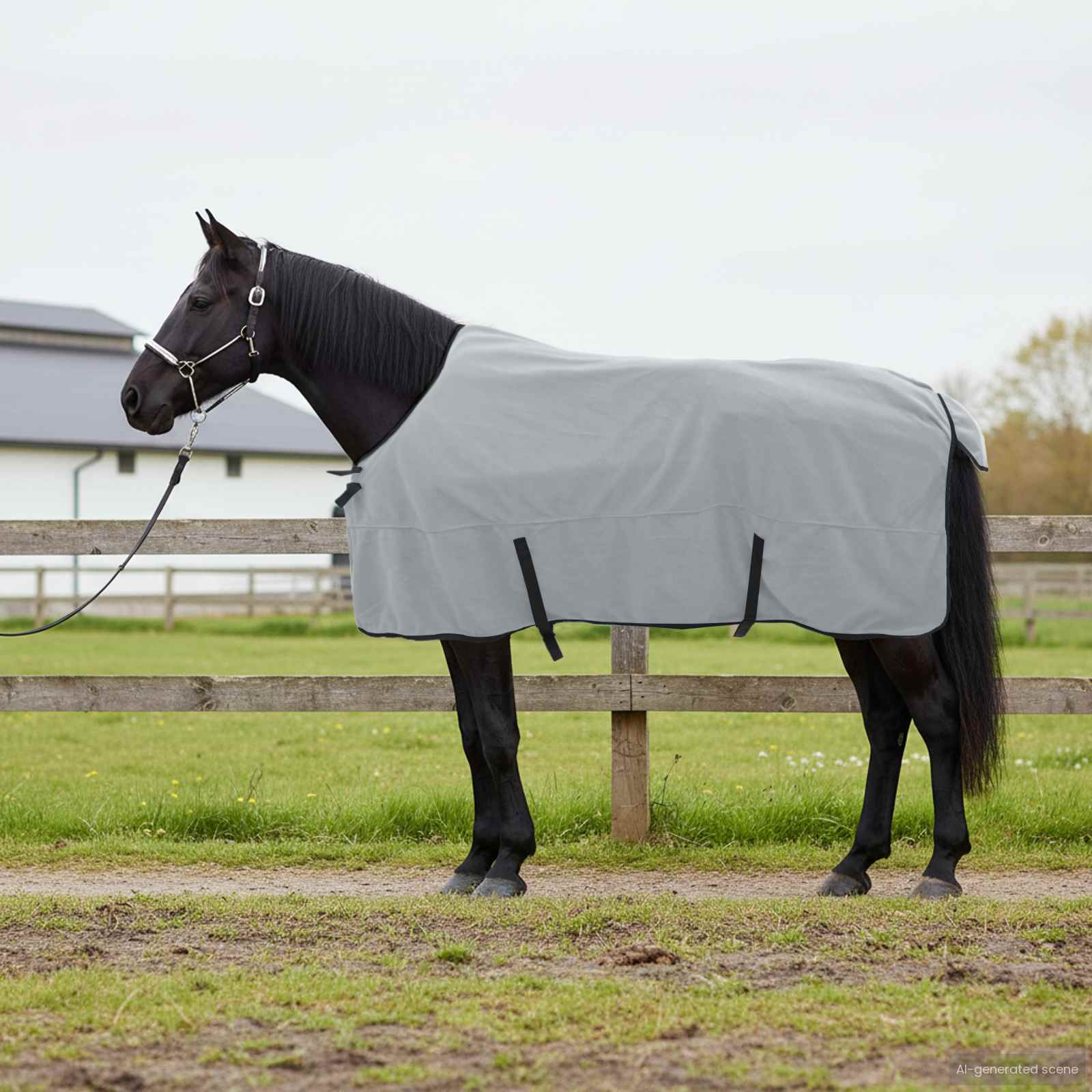 Horse Blanket Light Gray and Pink Polyester