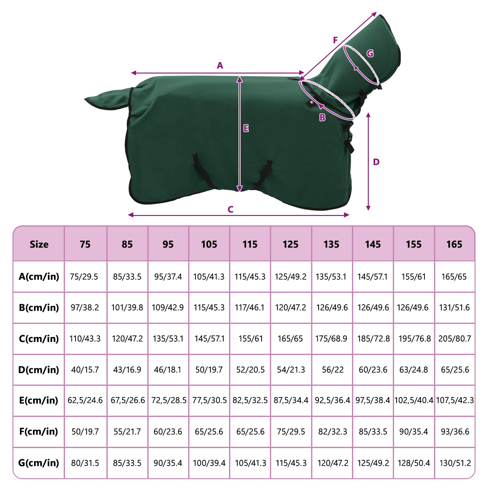Horse blanket Dark green Polyester