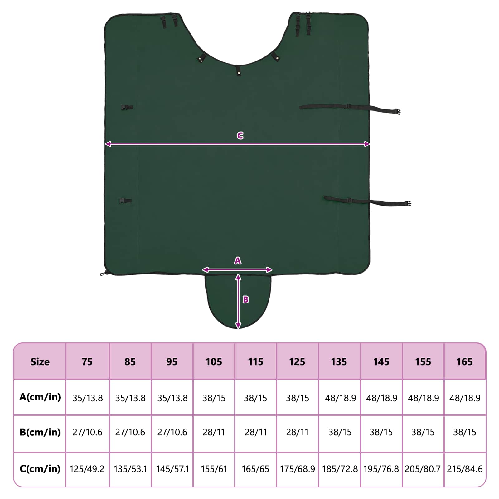 Arklių antklodė Tamsiai žalia Poliesteris