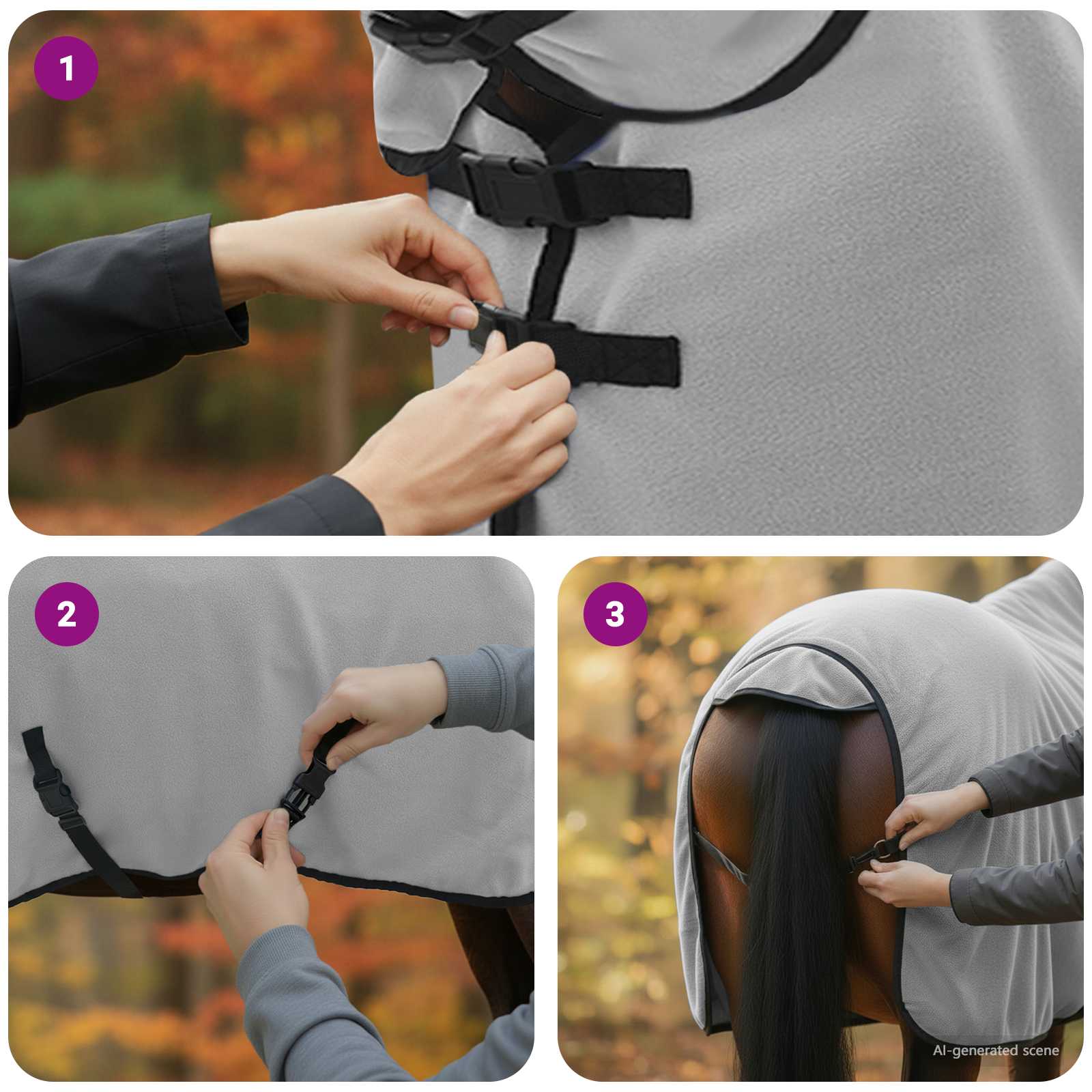 Horse Blanket Light Gray and Pink Polyester