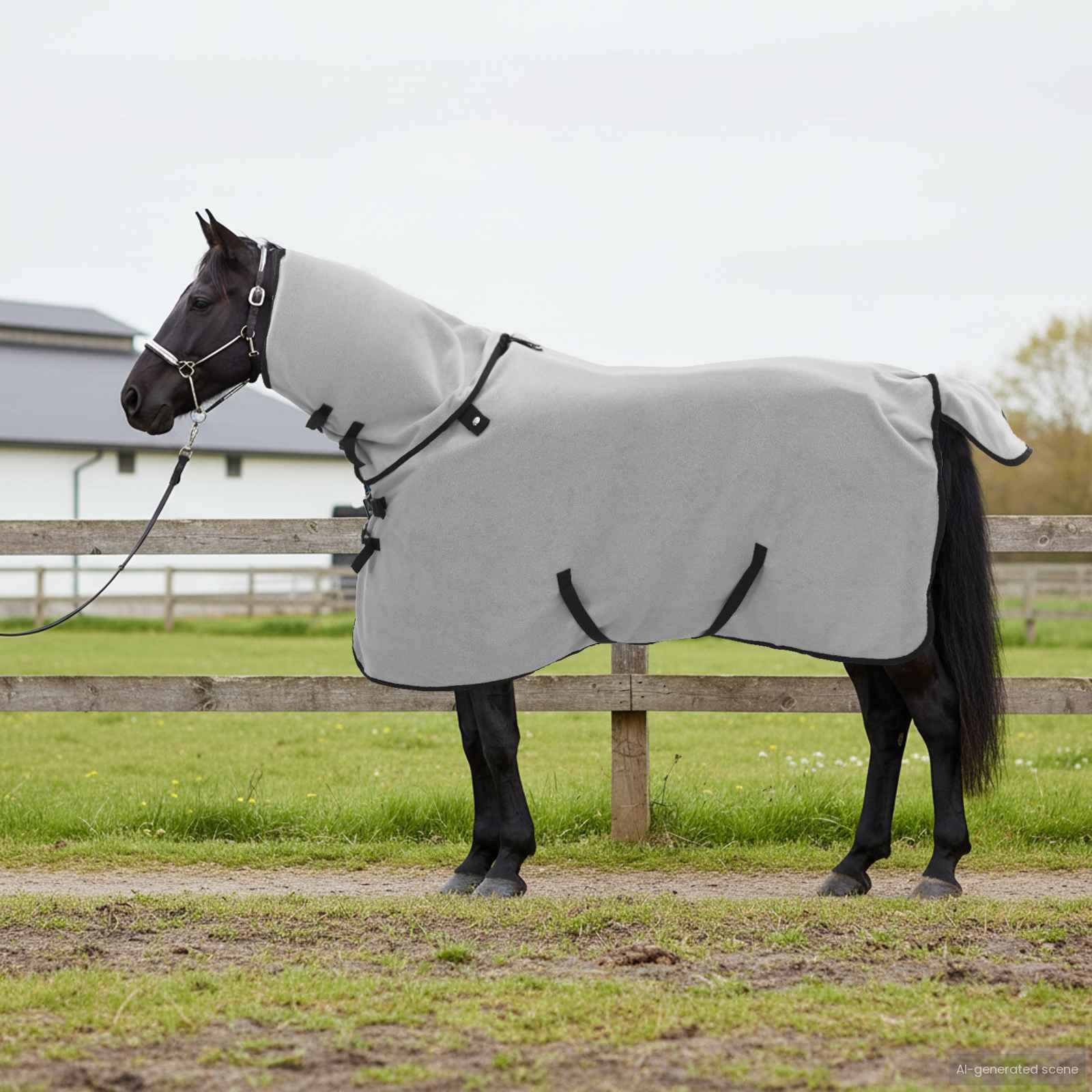 Horse Blanket Light Gray and Pink Polyester