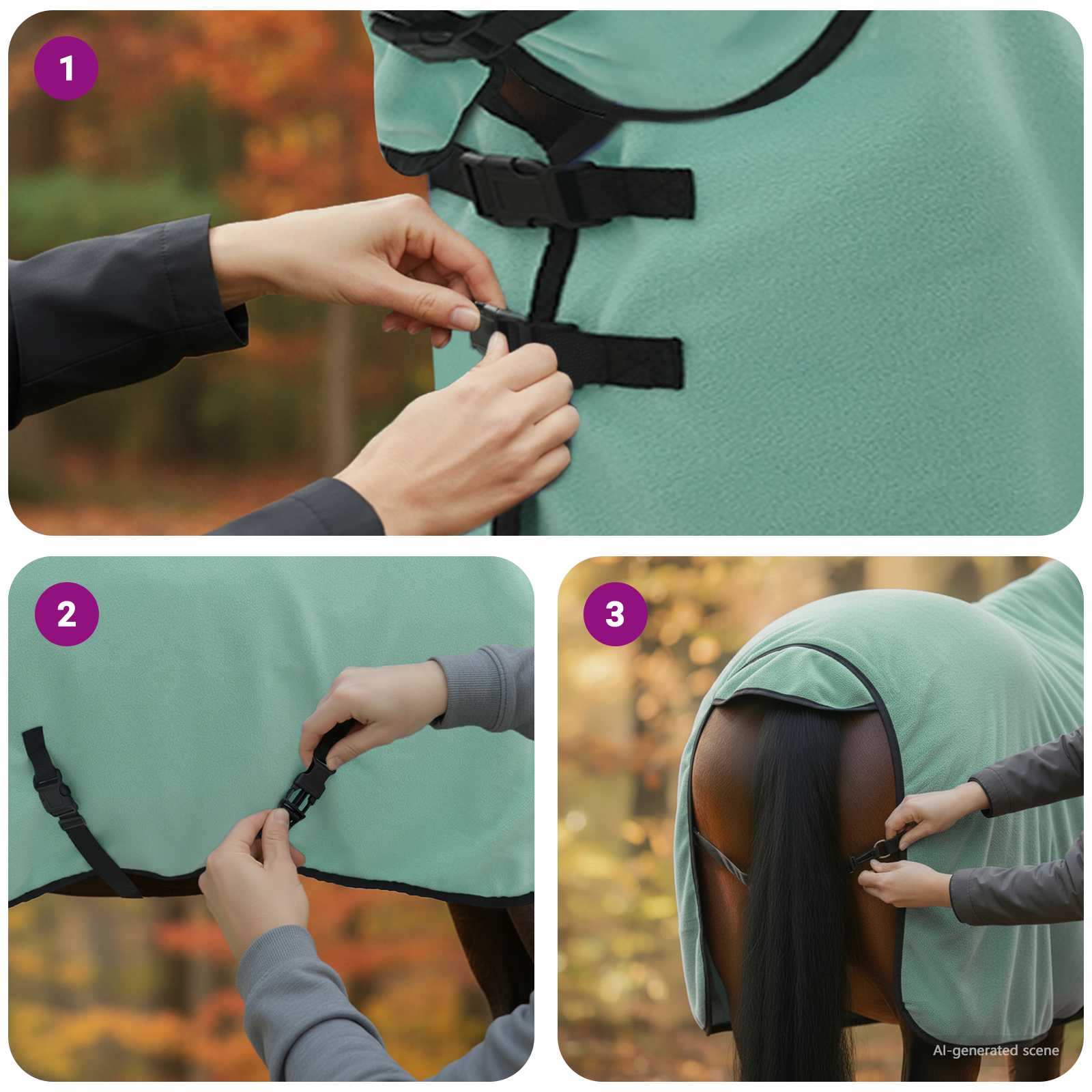 Arklių antklodė Speciali žalia Poliesteris