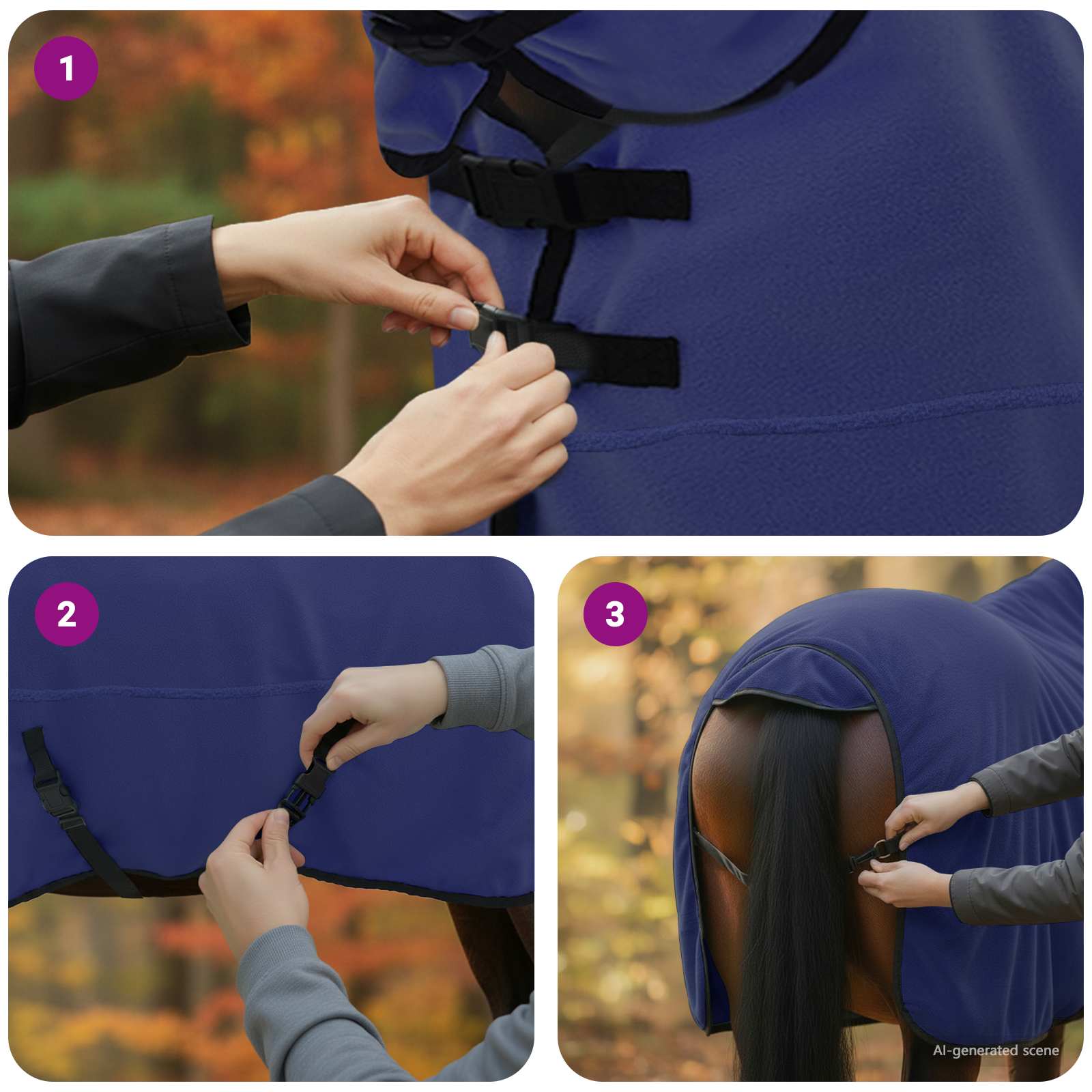 Horse Rug Marine Blue Polyester