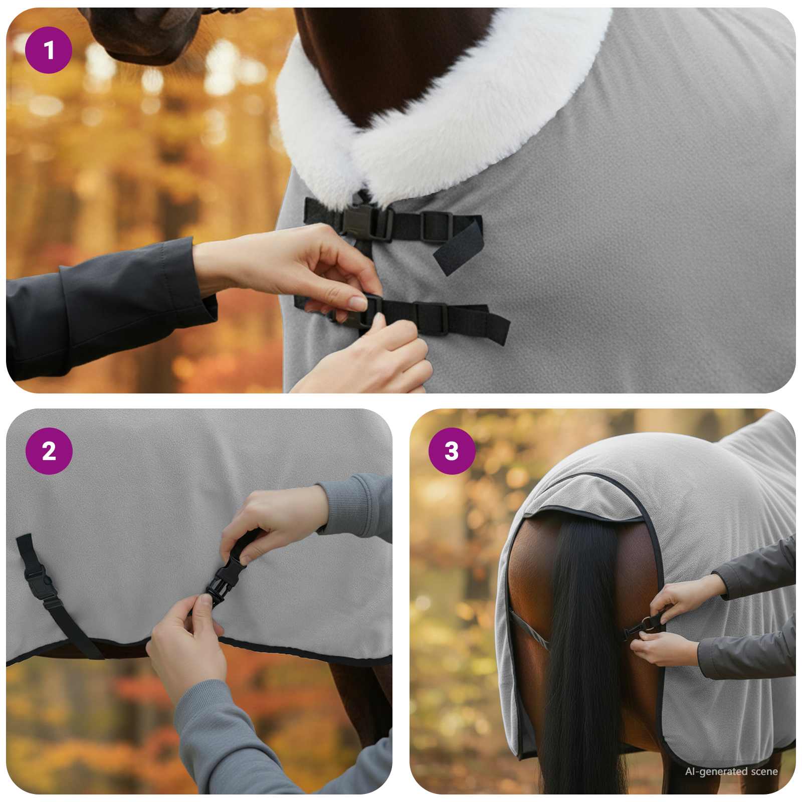 Zirga sega Tumši zaļa 105 cm Poliestera flīss