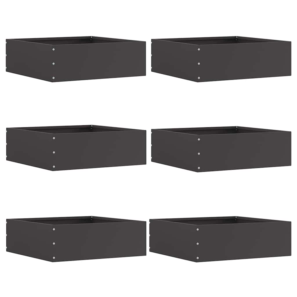 Vejo kraštas 6 pcs Juoda 40 x 40 x 13 cm Plienas
