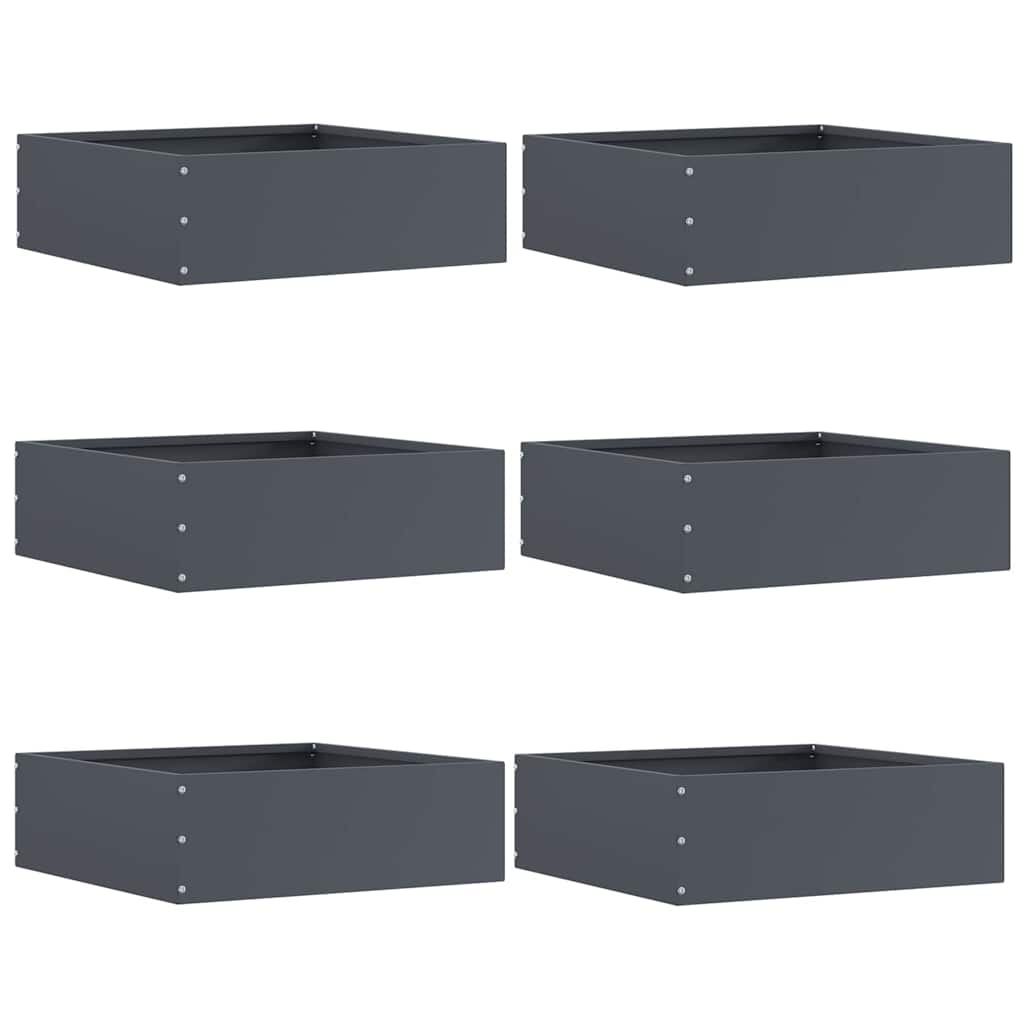 Vejo kraštas 6 pcs Antracitas 40 x 40 x 13 cm Plienas