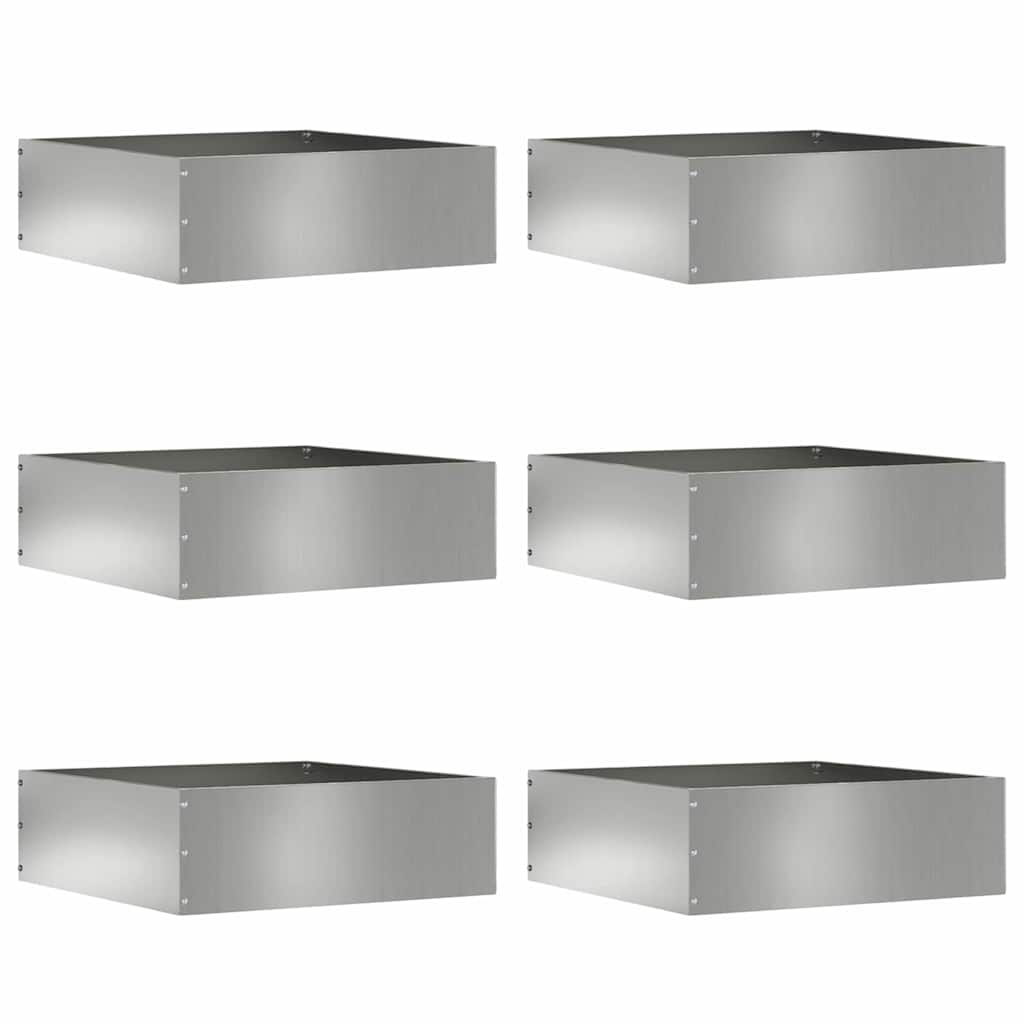 Vejo kraštas 6 pcs Sidabro 40 x 40 x 13 cm Cinkuota plienas