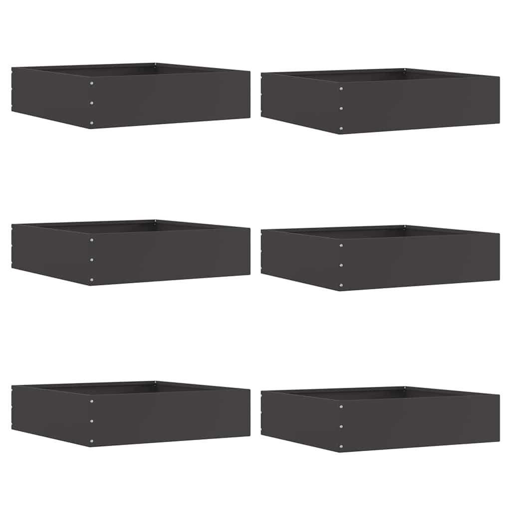 Vejo kraštas 6 pcs Juoda 50 x 50 x 13 cm Plienas