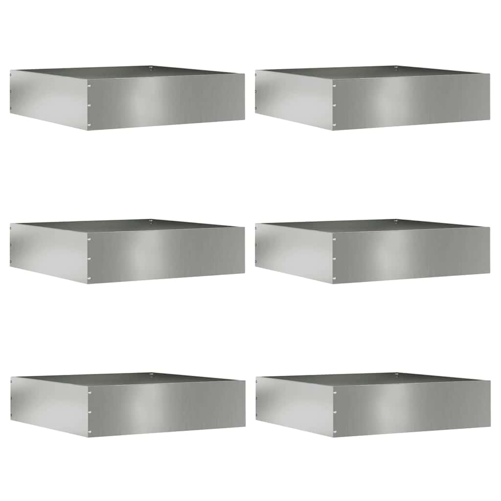 Vejo kraštas 6 pcs Sidabro 50 x 50 x 13 cm Cinkuota plienas