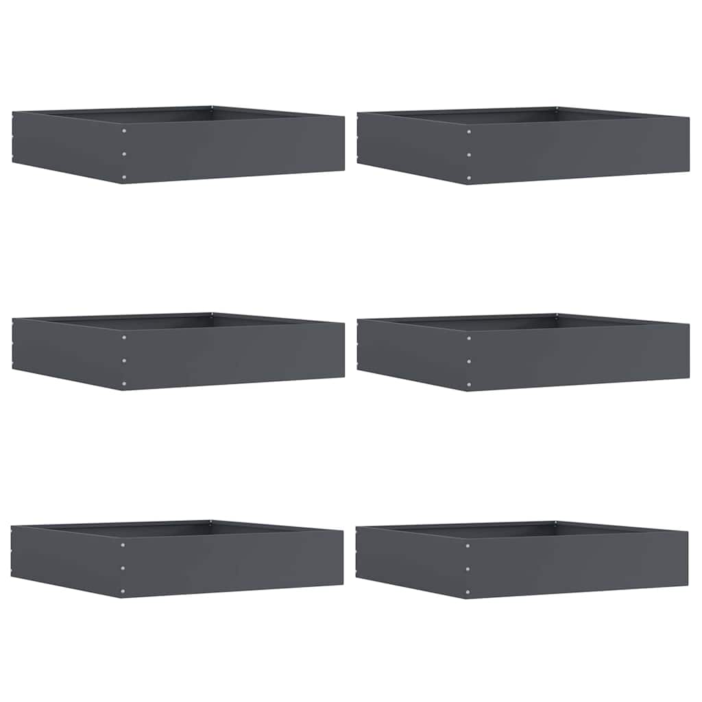 Vejo kraštas 6 pcs Antracitas 60 x 60 x 13 cm Plienas