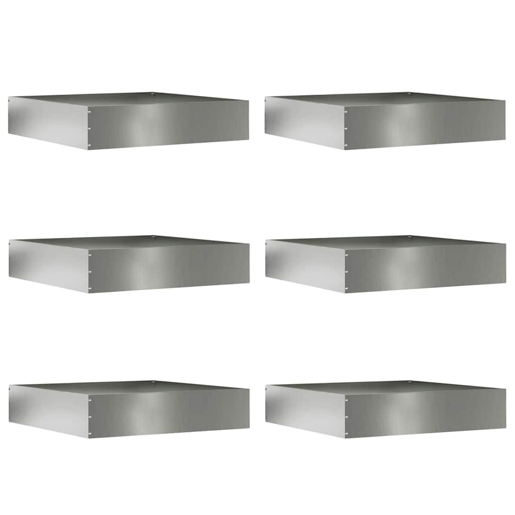 Vejo kraštas 6 pcs Sidabro 60 x 60 x 13 cm Cinkuota plienas