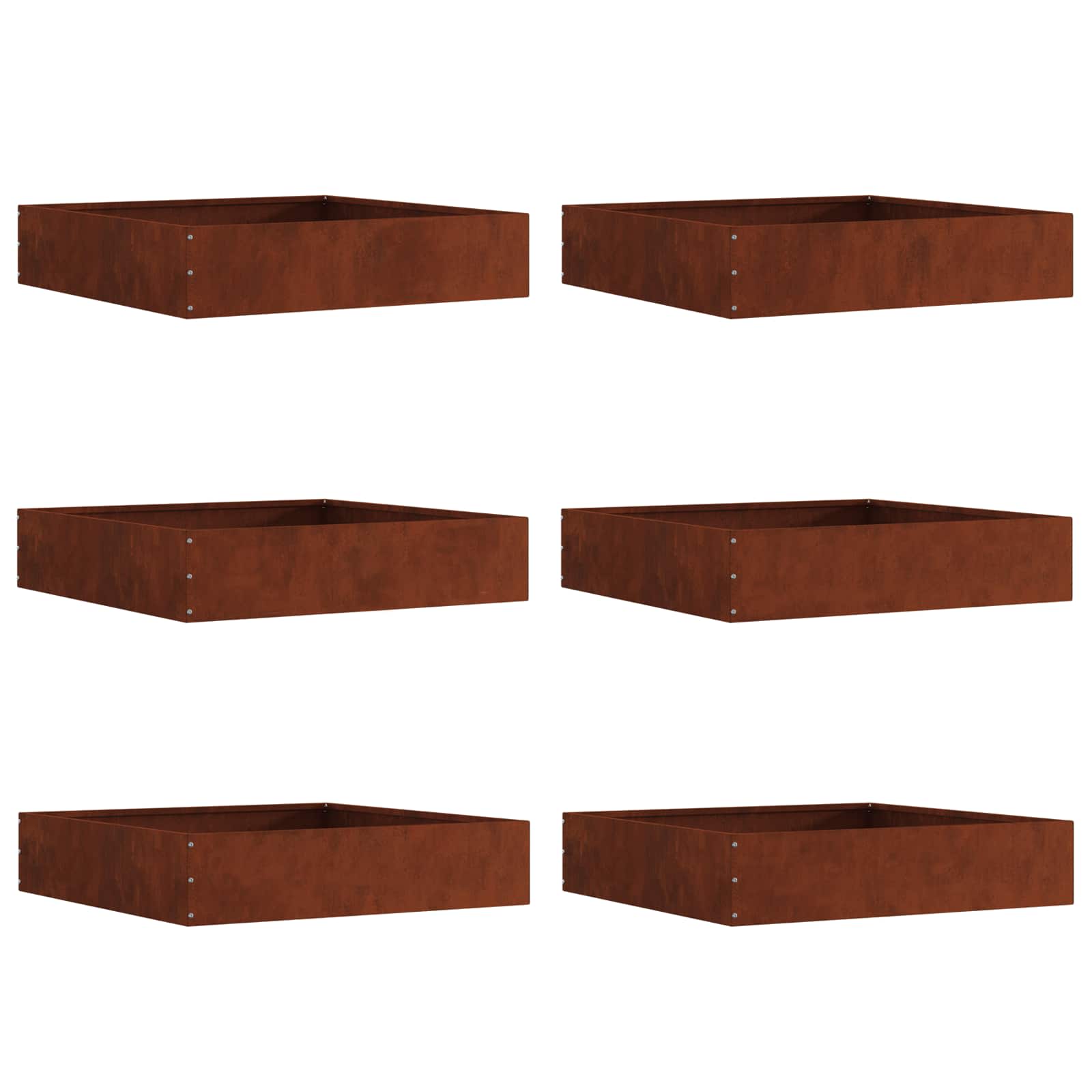 Vejo kraštas 6 pcs Rūdijanti 60 x 60 x 13 cm